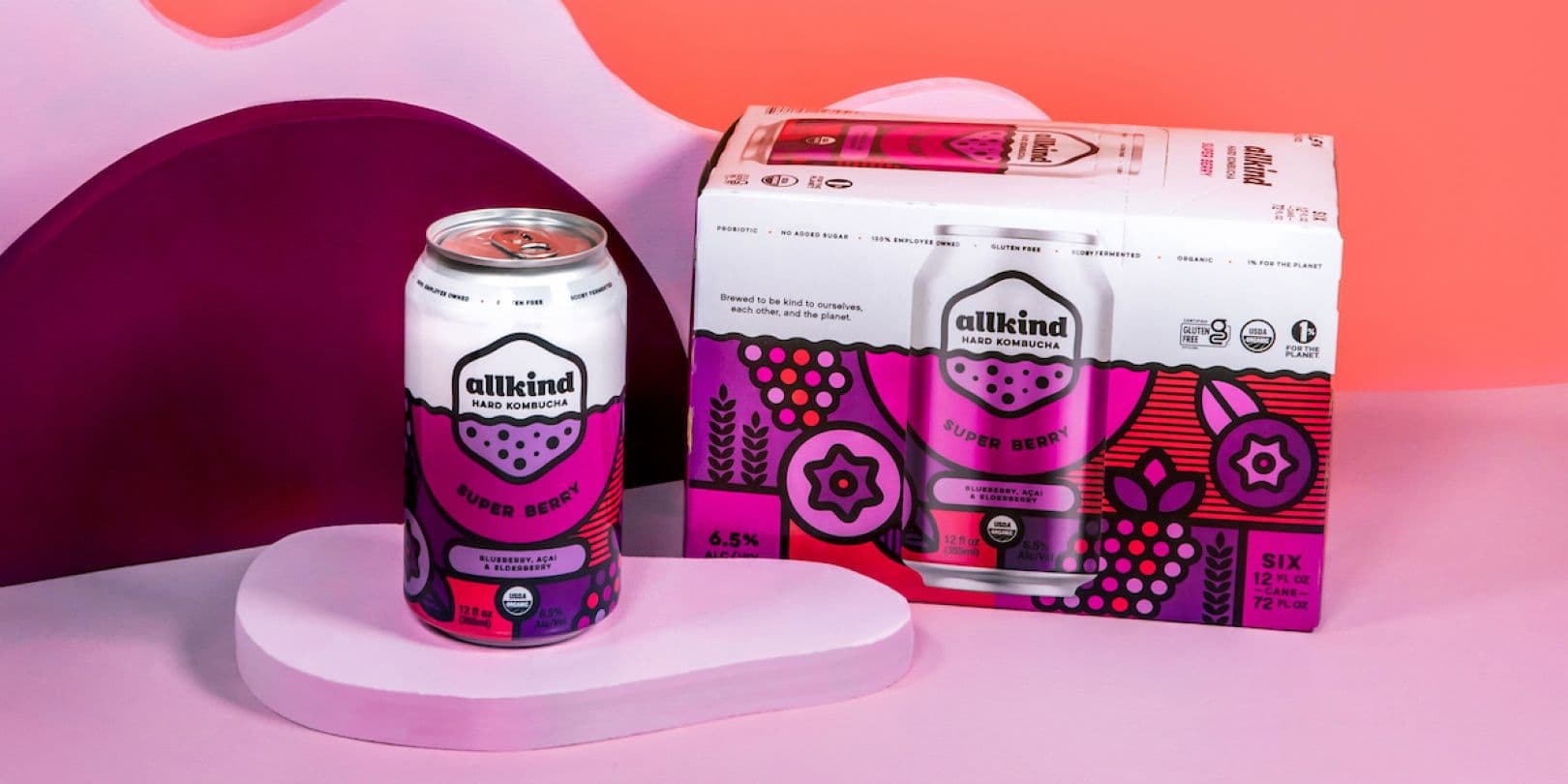 Fortnight Collective 为新的“硬康普茶”饮料 Allkind 创造了简单、充满活力的设计  创意热潮 (2).jpg