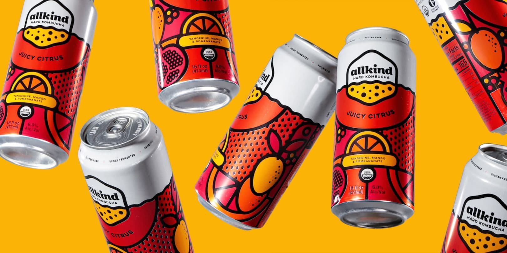 Fortnight Collective 为新的“硬康普茶”饮料 Allkind 创造了简单、充满活力的设计  创意热潮.jpg